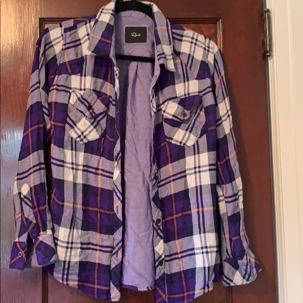Rails Purple & White Plaid Button Down